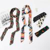 Influencer Style Silk Scarf: Hair Tie, Solid Color, Long & Narrow, Korean Style Necktie, Flowing Ribbon for Women