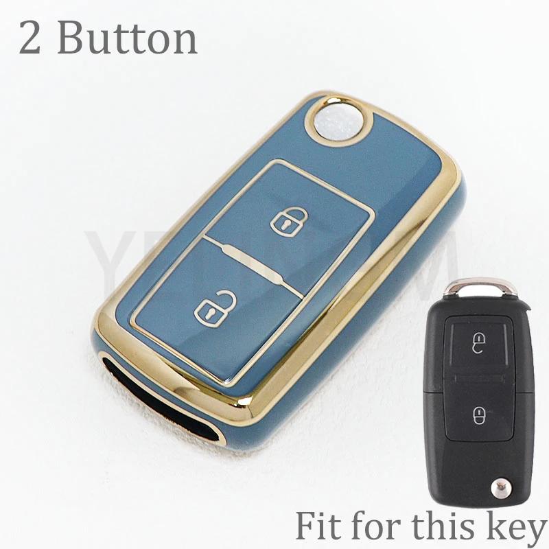 2/3 Buttons Tpu Car Key Case For Vw Volkswagen Mk4 Bora Golf 4 5 6 Jetta Passat Polo Bora Touran Skoda Seat Tpu Cover Shell Fob