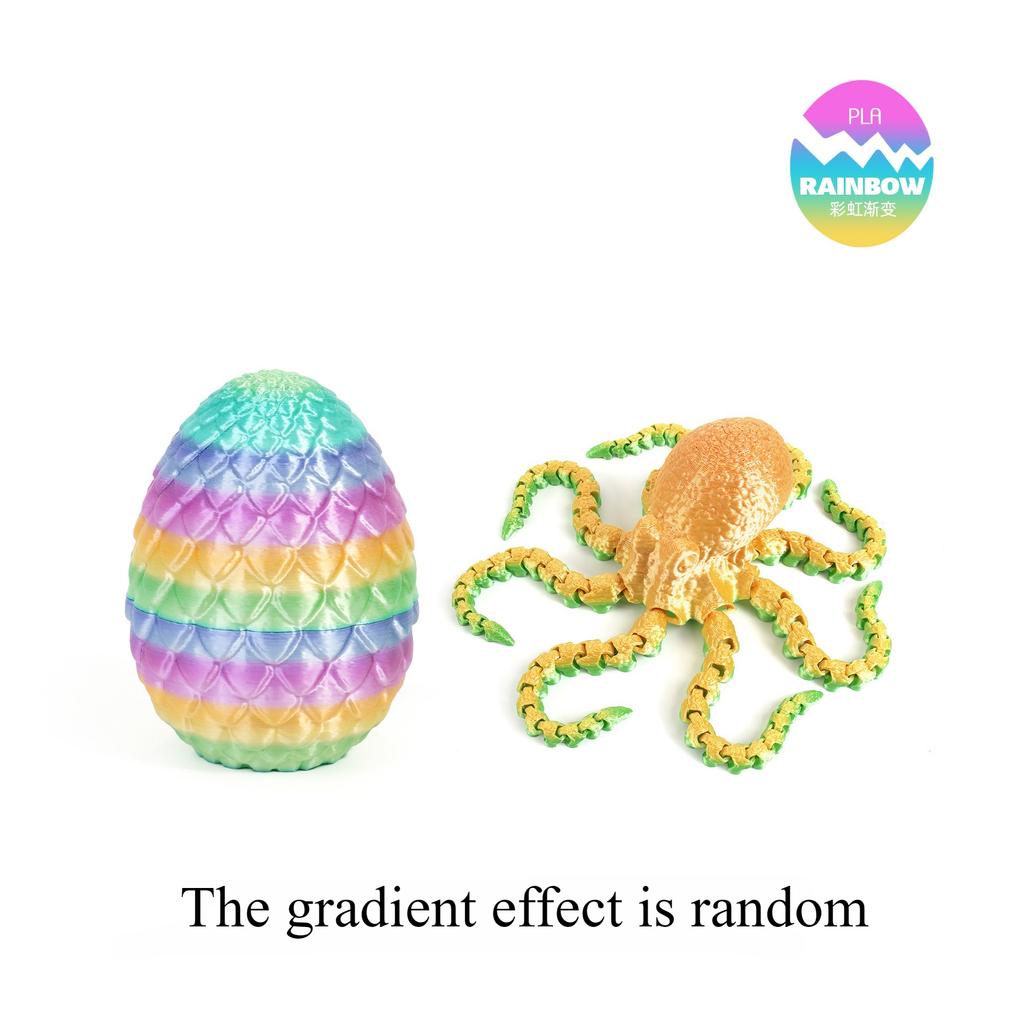 3D Printed Octopus with Eggs Figurine with Flexible Joints for Home Accessories Decor Mysterious Realistic Octopus Figurine Toy