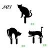 Durable Halloween Yard Signs Garden Stake, Black Cat Sign with Glow-in-the-dark Stakes Eyes, Waterproof Spooky Ghost Silhouette for Lawn Pathway