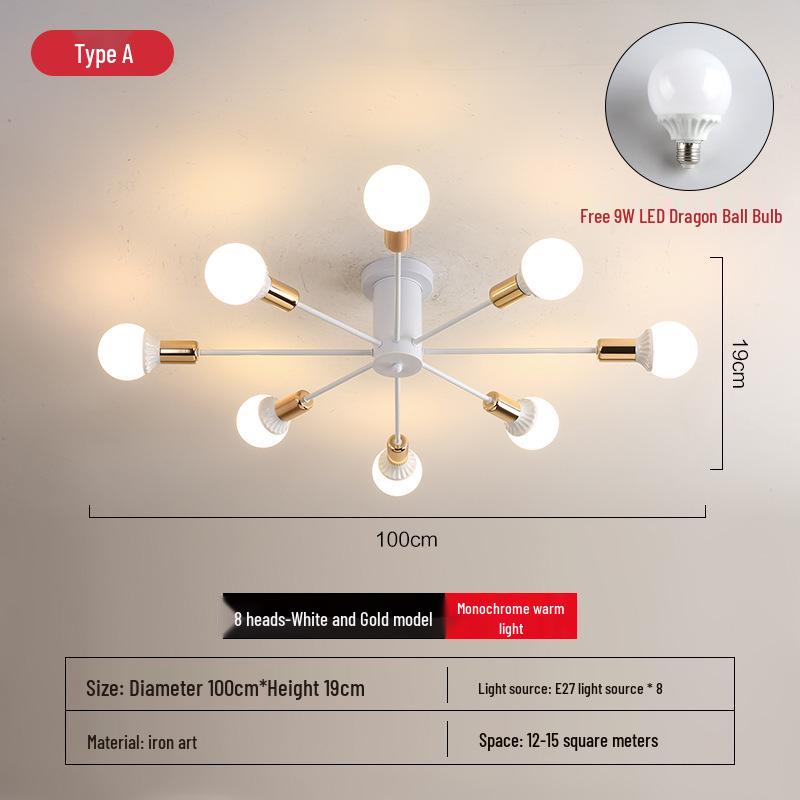 Nordic LED Ceiling Light: Modern Minimalist Design for Bedrooms & Living Rooms