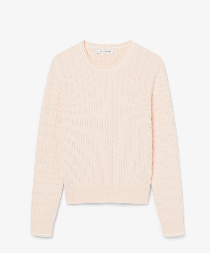 LACOSTE Women'S Cable Tipping Long Sleeve Sweater Af3241-56N N6I
