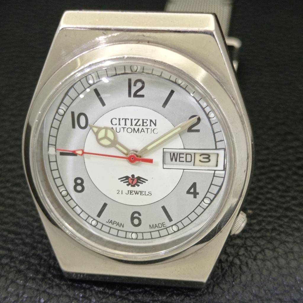 JAPAN MENS VINTAGE CITIZEN AUTOMATIC 8200 GREY COLOR DIAL WATCH A500289-2 R151b-a500289
