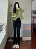 Spring 2025 Green Short Jacket | Celebrity-Inspired French Korean Style for Women