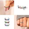 Yerik Stainless Steel Drip Oil Rotate Bead Anxiety Rings for Women Fashion Colorful Enamel Unisex Fidget Ring Trendy Jewelry