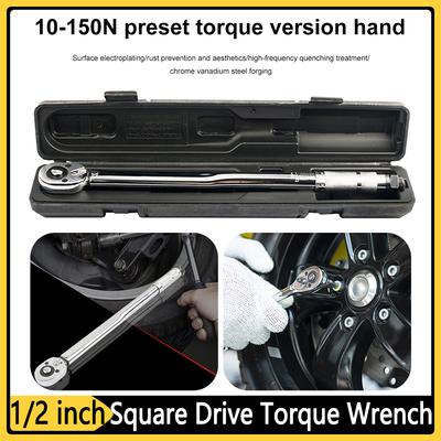 1/2 Spanner Drive Torque Wrench 10-150N.m Spanner Hand Tool Accuracy 4% Torque Wrench Car Bike Automotive Repair Hand Tools