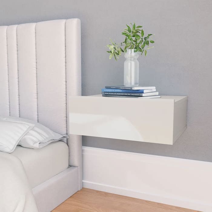 VidaXL Floating Bedside Tables 2pcs, Wall-Mounted Bedside Cabinet, Nightstand, Bedroom Furniture Home Interior, 800319