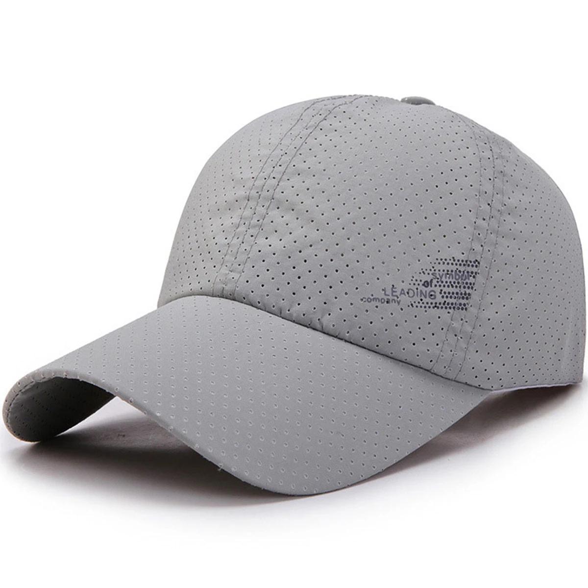 

Unisex LEADING Letter Print Breathable Quick Drying Baseball Caps Spring Summer Outdoor Adjustable Casual Hats Sunscreen Hat Cap сірий