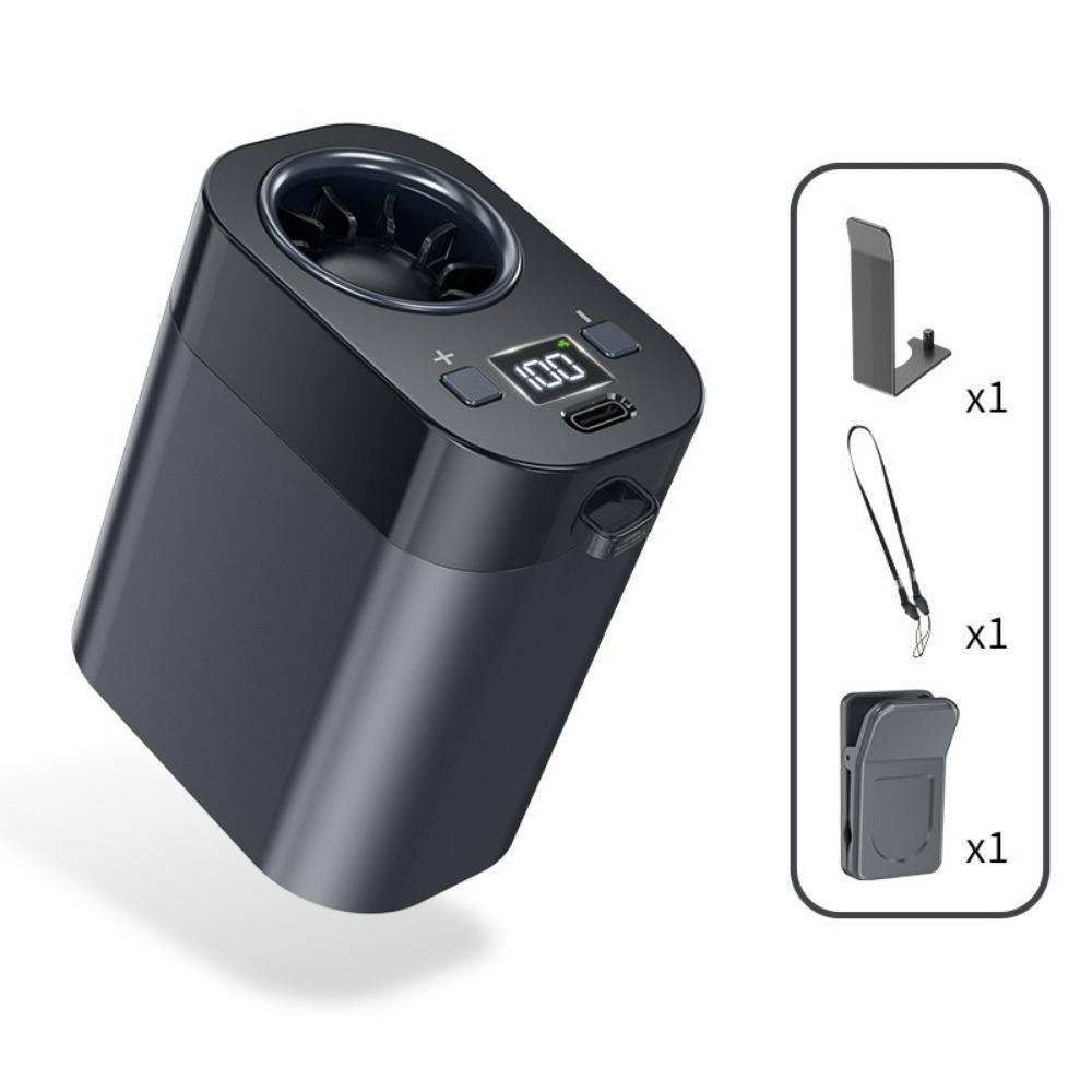 Rechargeable Hanging Neck Fan Strong Airflow Mini Electric Fan Mini Waist Clip Fan  Travel серый