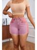 2025 European & American Stretch Fashion Patchwork Denim Hip-lifting Shorts for Women
