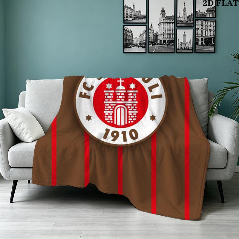 FC San Pauli Logo Print Flannel Blanket High Quality Warm Comfortable Cover for All Seasons Perfect for Gifts Home Decor
