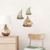 3 Pcs Wooden Sailboat Wall Art Coastal Nautical Sailboat Wall Sculpture Vintage Lake House Wall Hanging Decor for Living Room Bedroom Nursery