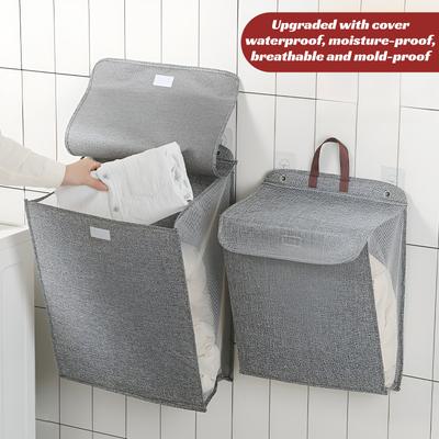 Dirty Clothes Storage Basket Household Bathroom Dirty Clothes Basket Foldable Bathroom Cloth Bucket Wall Mounted Laundry Basket