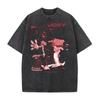 Joey Anime T-shirt Harajuku Gothic Washed T Shirt Men's Clothing Summer Short Sleeve Casual Cotton Tees Tops