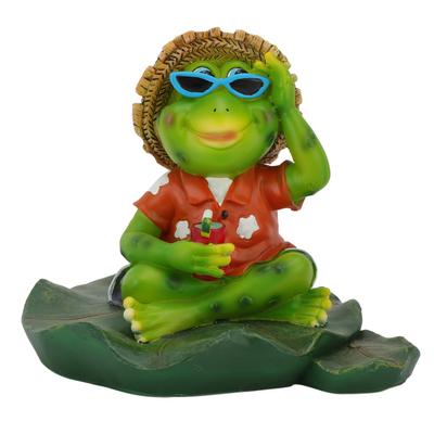 Drijvend Kikkerbeeld Schattig Hars Kikker Sculptuur Tuin Ornament voor Buitenvijver Decoratie