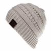Cable Knit Beanie Hat Multi-Color Messy Bun Beanie Portable Winter Hats  for Girls