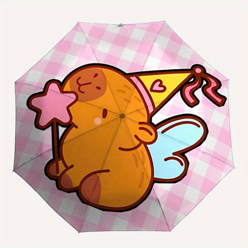 

1pc Capybara Auto Open/Close Umbrella, Portable Folding umbrella for Everyday Use y250826074