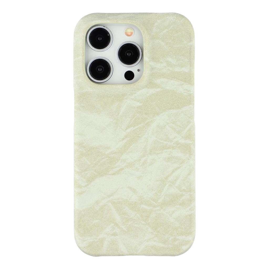 For iPhone 14 Pro Max Case Velvet Texture Leather + PC Phone Back Cover