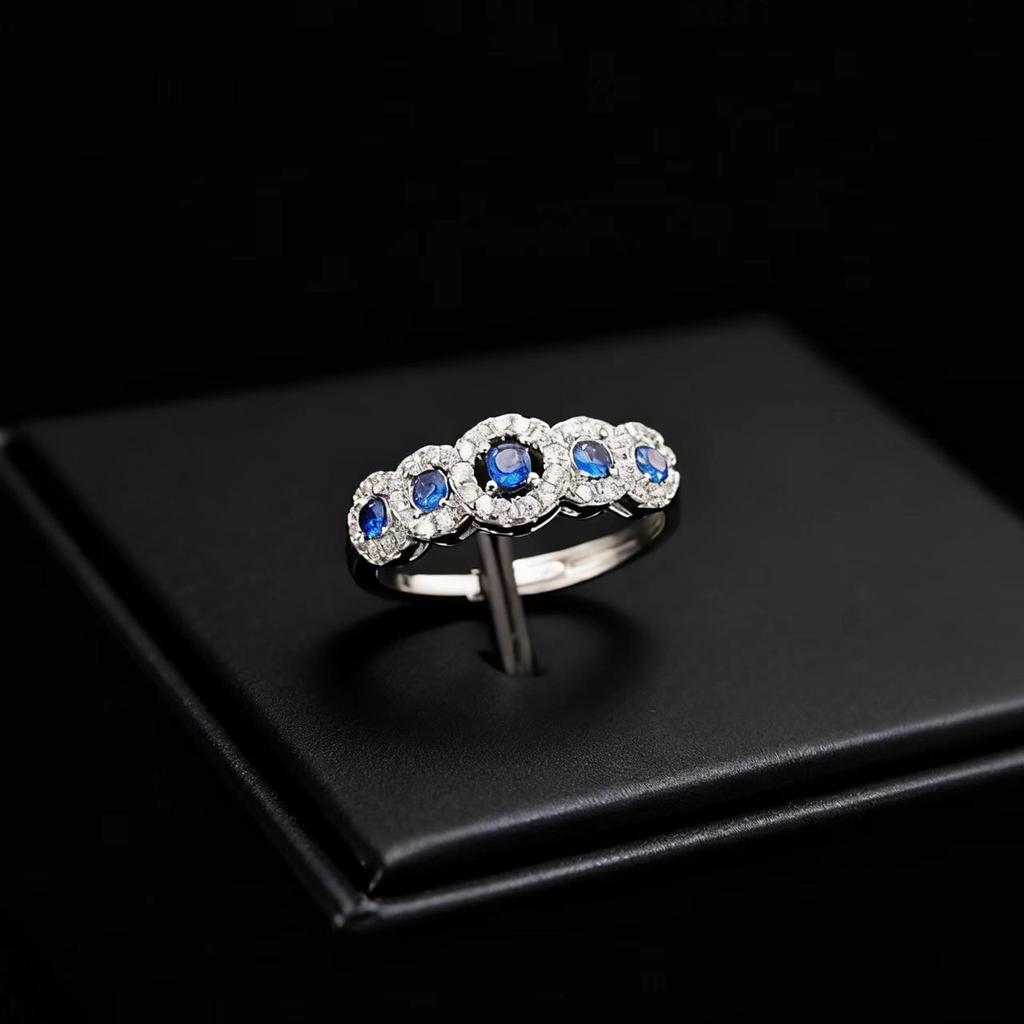 Fashion Jewelry Simulation Ruby Emerald Row Ring Women's Inlay Cultivation Treasure Index Finger Ring Personality Light Luxury