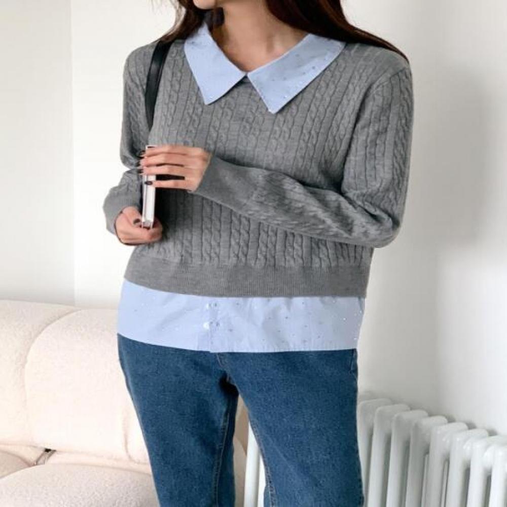 New Arrivals Open Run Oniii Winter Office Layered Sweater