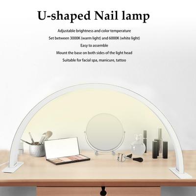 Desk LED Lamp U-shaped Fill-in Light for Manicure Half-moon-shaped Nail Light with Diamonds Manicure Lamp Nail Art Salon Tools