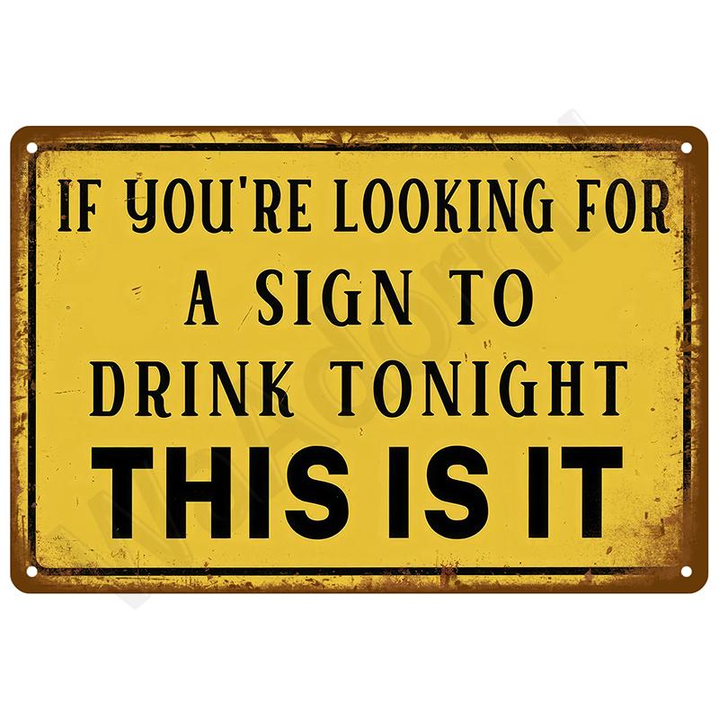 Vintage Bar Metal Signs Bathroom House Living Room Home Retro Wall Decorations Items Luxury Decor Interior Art Posters Tin Signs