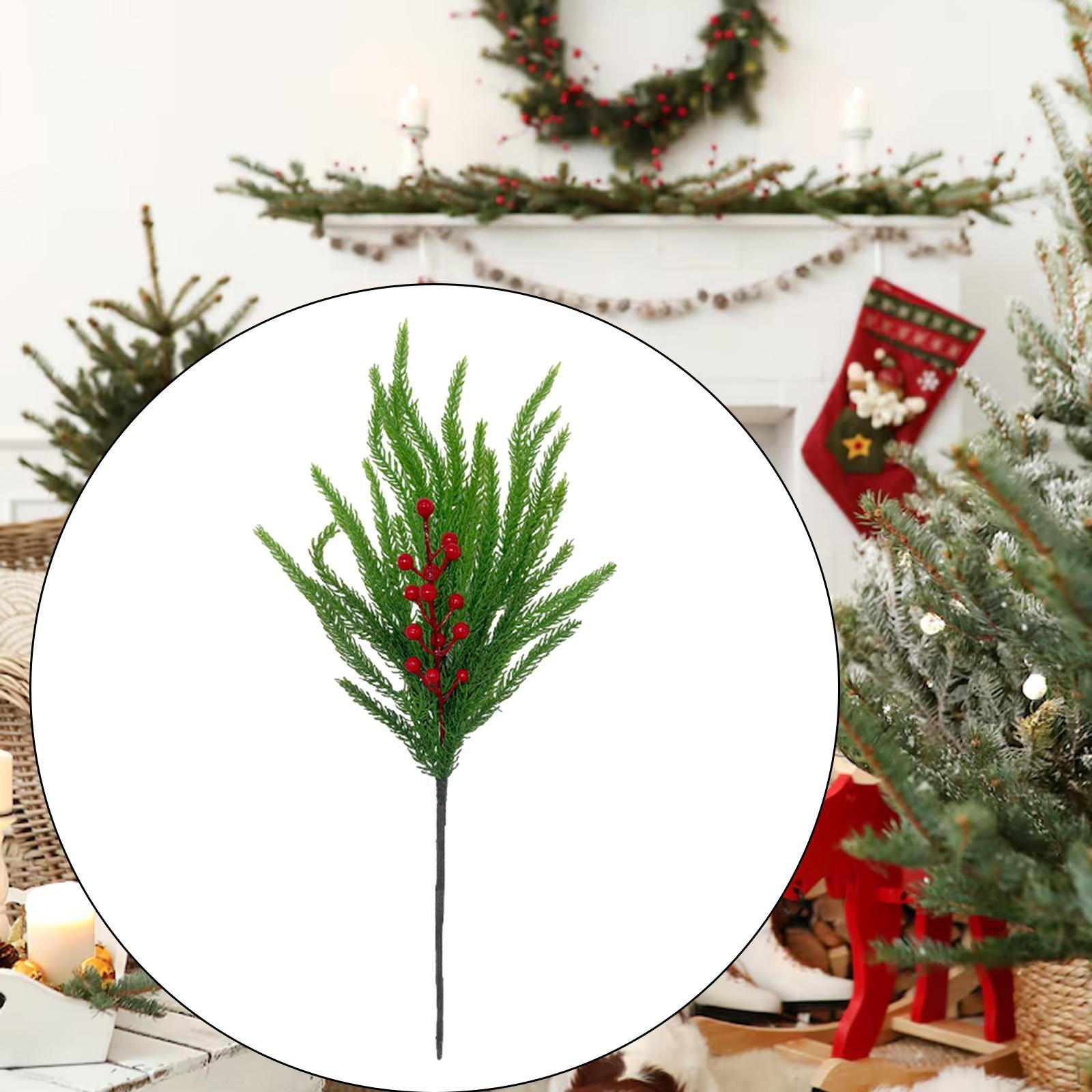 

Artificial Plant Branch , Practical, Pick for Swag Xmas Tree Artificial red beans