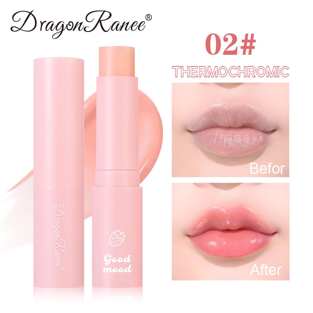 Dragonranee Color-Changing Lipstick for Women, Temperature-Sensitive Moisturizing, Strawberry Pink Nude.