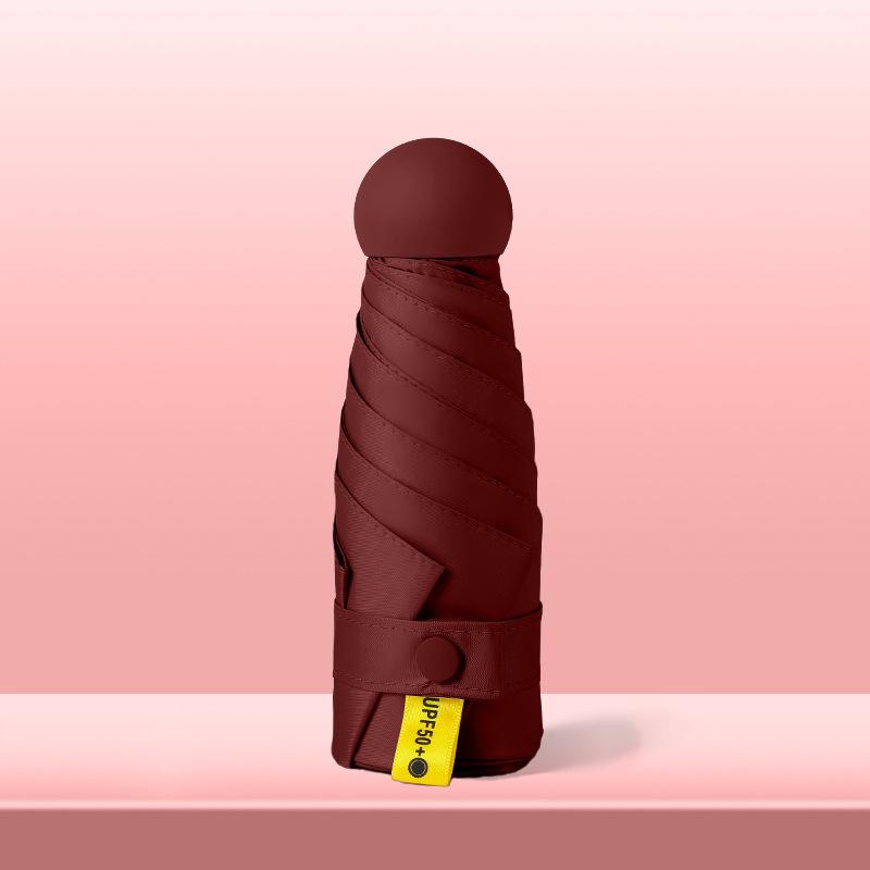 50% Off Mini Portable Capsule Umbrella - Ladies' Gift, Custom Print, Black Glue Sunshade Parasol