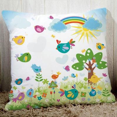 Colorato Arcobaleno Fiore Floreale Carino Uccello Albero Farfalla Primavera copricuscino cuscini decorativi per la casa cuscini in poliestere
