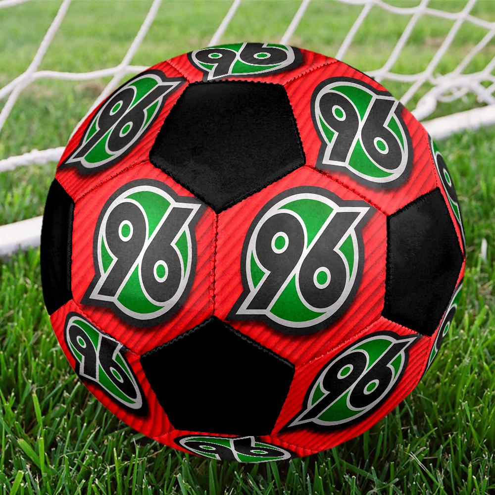 Hannover 96 Indoor Soccer Ball Colorful Machine Stitched PVC Size 5 Team Training Competition Ready Durable High-Bounce Cool Sports Gift