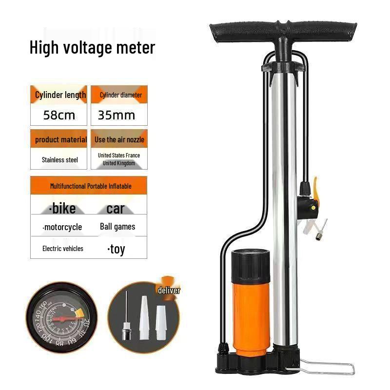 High-Pressure Multi-Function Manual Air Pump for Cars, Motorcycles, Bicycles, and Basketballs