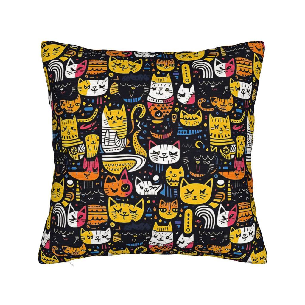 Kittens In the Wild Pillowcase Polyester Cushion Cover Decoration Cats Pattern Pillow Case Cover Sofa Drop Shipping Xcm
