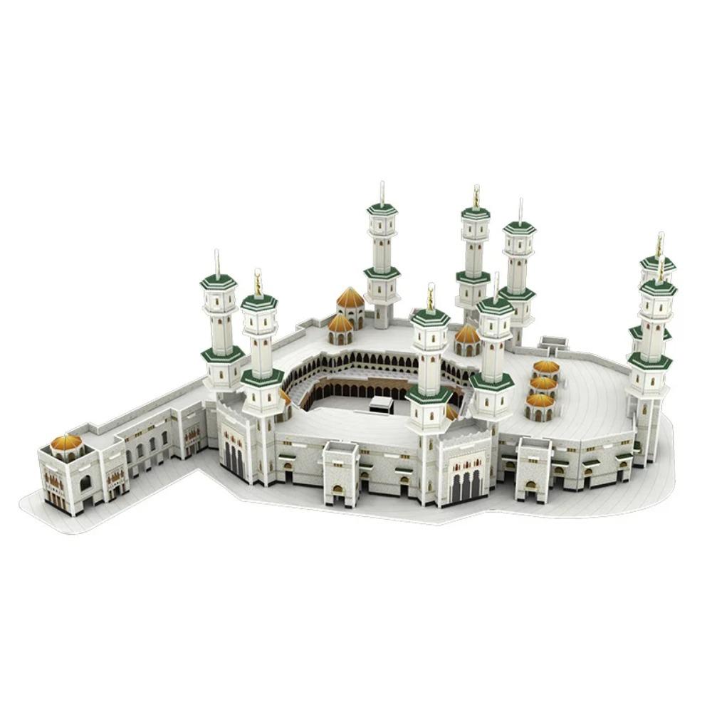Puzzle 3D della Grande Moschea della Mecca, Giocattolo Puzzle Fai da te di Modello Architettonico dell'Arabia Saudita, Giocattoli per Bambini,