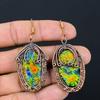 Scoică Abalone Bijuterii Handmade Înfășurate cu Sârmă de Cupru Cercei 2.64 d7r76