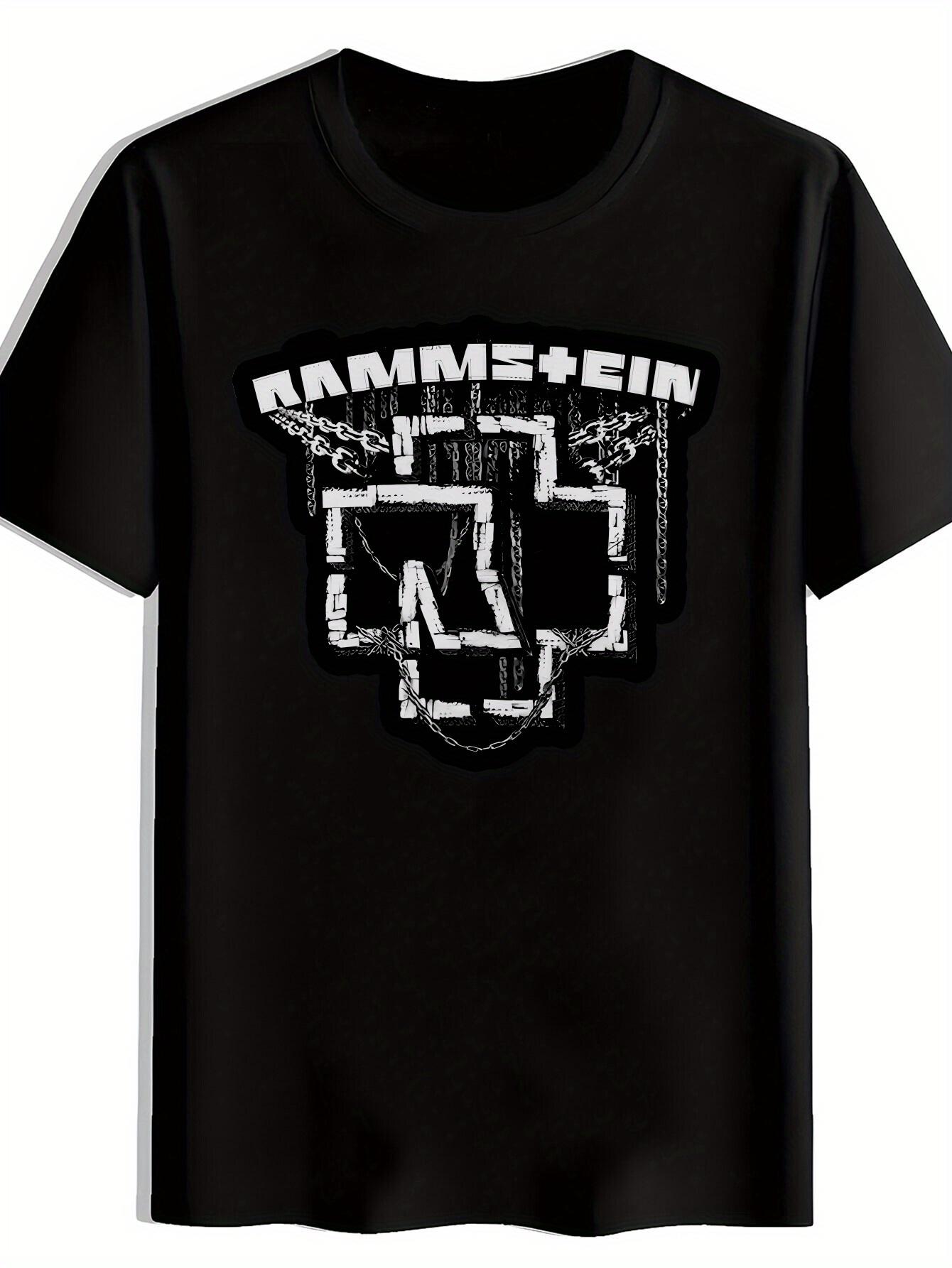 

Vintage Rock Band Graphic T-shirt - Black Short Sleeve Round Neck Summer Tee with Distressed Typography & Retro Music Logos L
