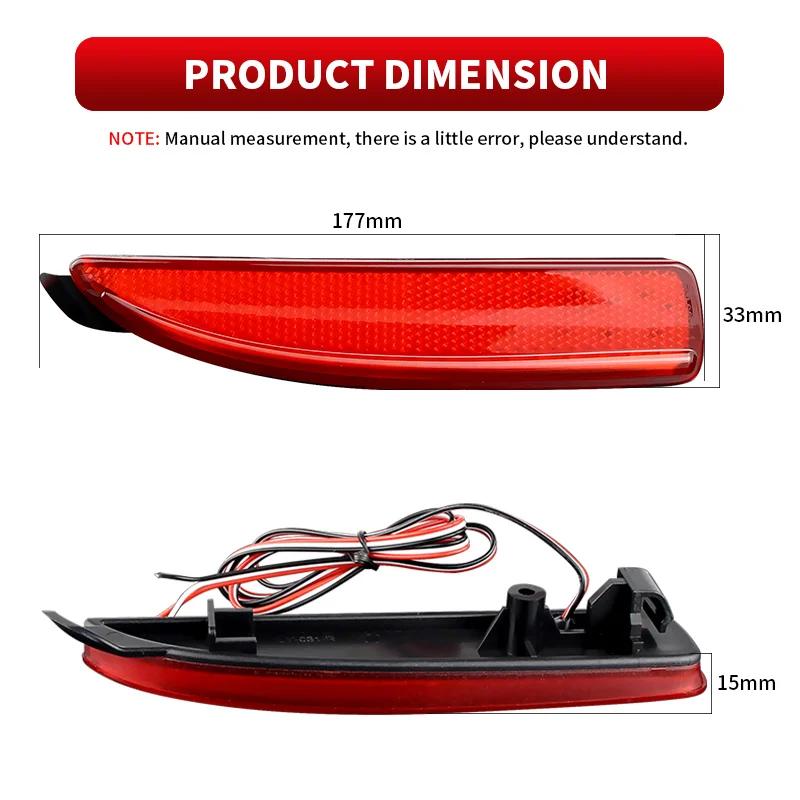 2PCS Car Red LED Side Marker Light For 2004-2008 1st Gen Mazda 3 Sedan/Hatch, Replace OEM Red Bulb-Less Sidemarker Reflectors