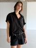 Kelidu Summer Oversized Half Shirt_Black