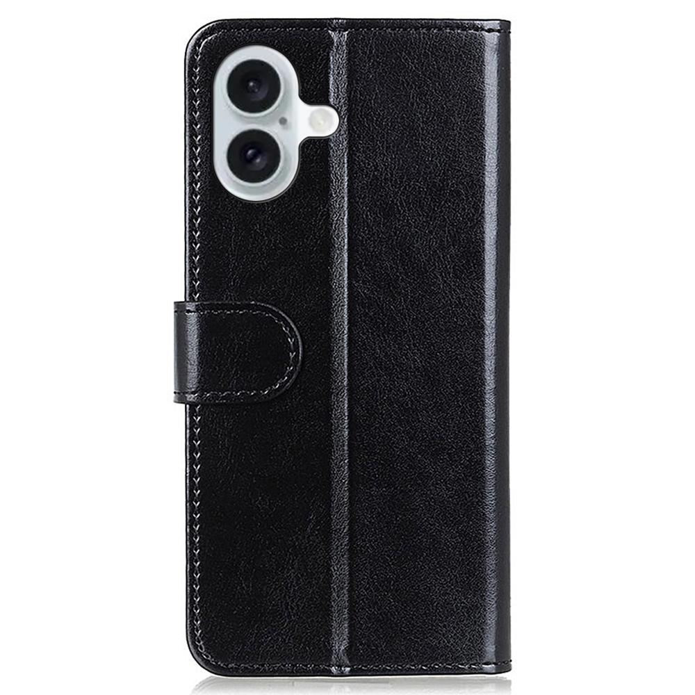 For iPhone 16 Case Crazy Horse Texture PU Leather Wallet Phone Cover