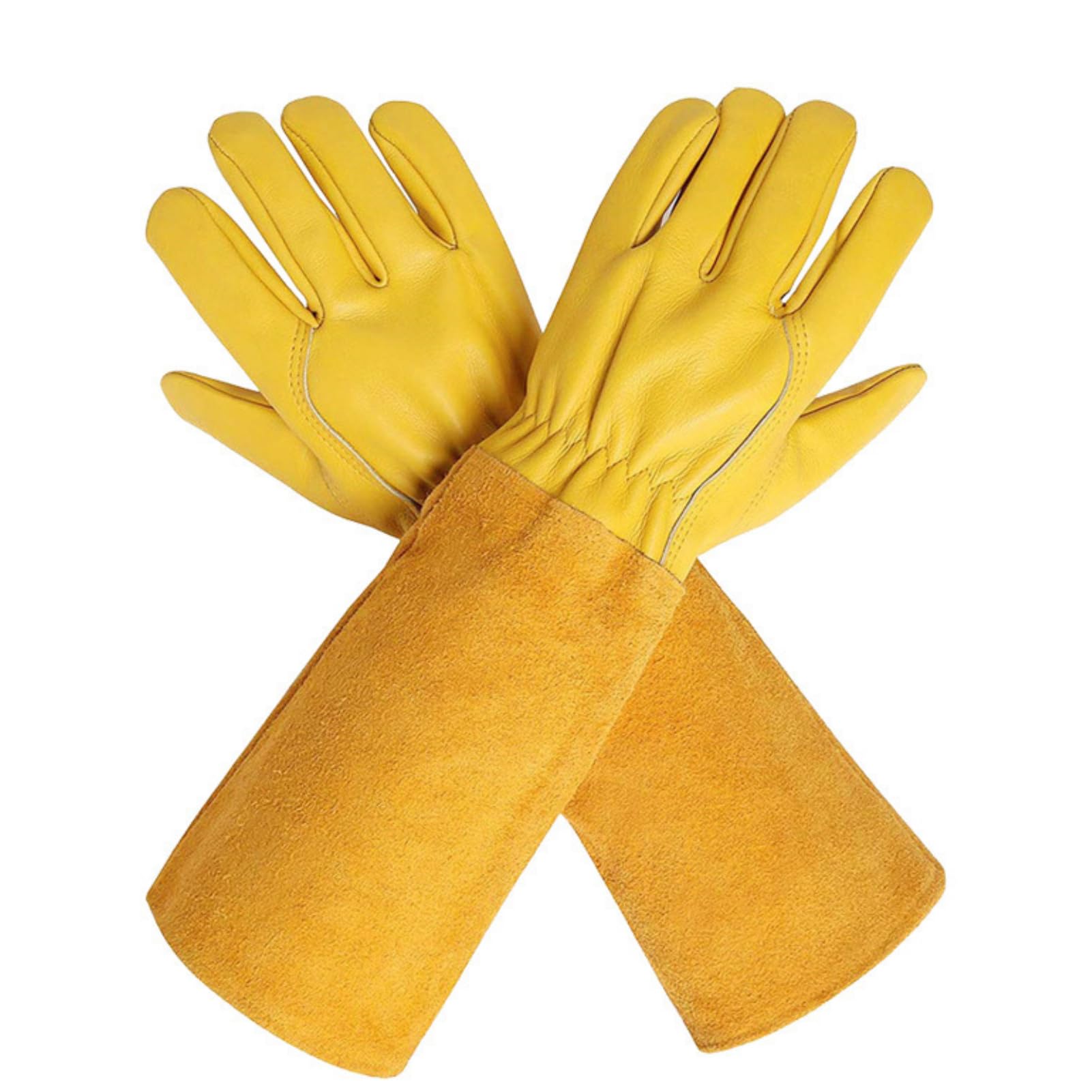 

Eiza Garden Cowhide Long Gardening and Yard e556 Size Gloves, Leather, Leather, Hardwearing, Work, (Yellow, M)