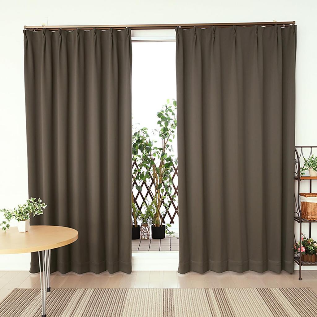 Blackout Class 1 Flame Full 5410 Brown Width 100 X Length 90 Set of 100 X Thick Curtains, Blackout, Retardant, Plain, Dull, Insulated, "Joy", BR, Cm,