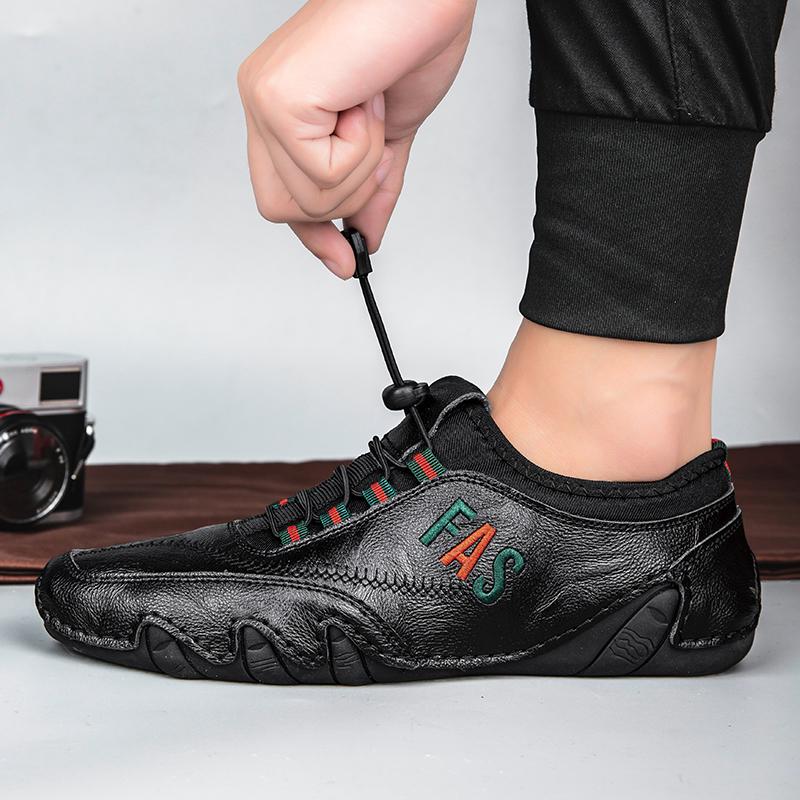 Modne męskie mokasyny w stylu brytyjskim Duże męskie buty na co dzień Ręcznie robione skórzane buty