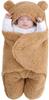 SLEEPING BAG BABY COCOON TEDDY BEAR Fur Brown L75G