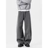 Autumn and winter new casual pants men's American design sense Hong Kong style loose trend retro straight wide-leg trousers