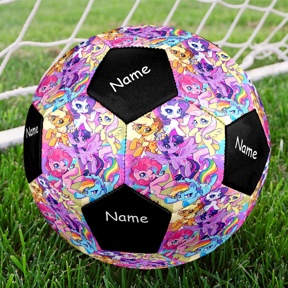 Custom Name My Little Pony Theme Size 5 Soccer Ball, Suitable for Both Indoor and Outdoor Matches, a Gift Suitable for Everyone.