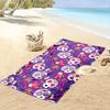 Buntes Schädel- und Blumenmuster-Design Strandtuch schnelltrocknend für Reisen Outdoor-Sportarten Joggen Strand und Schwimmen