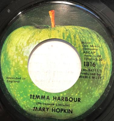 7inch Record MARY HOPKIN - Temma Harbour 1816 Apple Records 1971 US Pop Used