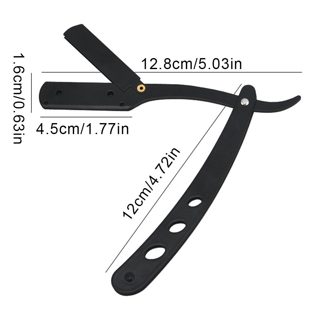 1 stücke Rasieren Barber Tools Edelstahl Manuelle Klapp Haar Rasieren Trimmen Messer Halter Haarschnitt Bart Augenbraue Rasiermesser