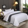 White 40-Count Cotton Satin Stripe Hotel Bedding