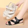 3cm Plus Size 34-43 Comfortable Quality Genuine Leather Sandals Platform Shoes 2025 Summer Women's Flats Sandals for Beach Mom